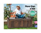 Gardeon Outdoor Storage Bench Box Wooden Garden Toy Tool Shed Patio Furniture Charcoal