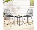 Gardeon 3PC Outdoor Bistro Set Patio Furniture Lounge Chairs Table Garden