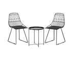 Gardeon 3PC Outdoor Bistro Set Patio Furniture Lounge Chairs Table Garden