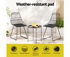 Gardeon 3PC Outdoor Bistro Set Patio Furniture Lounge Chairs Table Garden