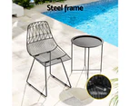 Gardeon 3PC Outdoor Bistro Set Patio Furniture Lounge Chairs Table Garden