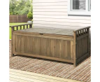 Gardeon Outdoor Storage Bench Box Wooden Garden Toy Tool Sheds Patio Furniture Brown