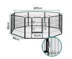 i.Pet 32" 8 Panel Dog Playpen Pet Exercise Cage Enclosure Fence Play Pen