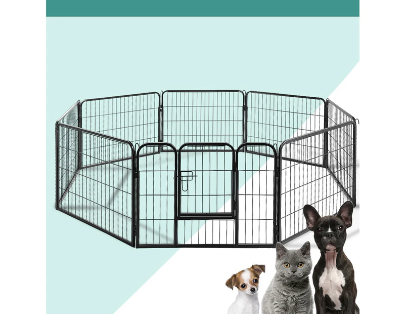 i.Pet 24" 8 Panel Dog Playpen Pet Exercise Cage Enclosure Fence Play Pen