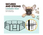 i.Pet 24" 8 Panel Dog Playpen Pet Exercise Cage Enclosure Fence Play Pen