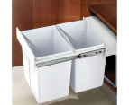 Cefito Pull Out Bin Kitchen Double Basket 2X20L White