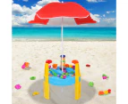 Keezi Kids Sandpit Pretend Play Set Water Sand Table Children Outdoor Toy Umbrella