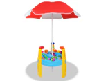 Keezi Kids Sandpit Pretend Play Set Water Sand Table Children Outdoor Toy Umbrella