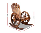 Gardeon Rocking Chairs Wooden Wagon Chair Outdoor Furniture Lounge Patio Garden