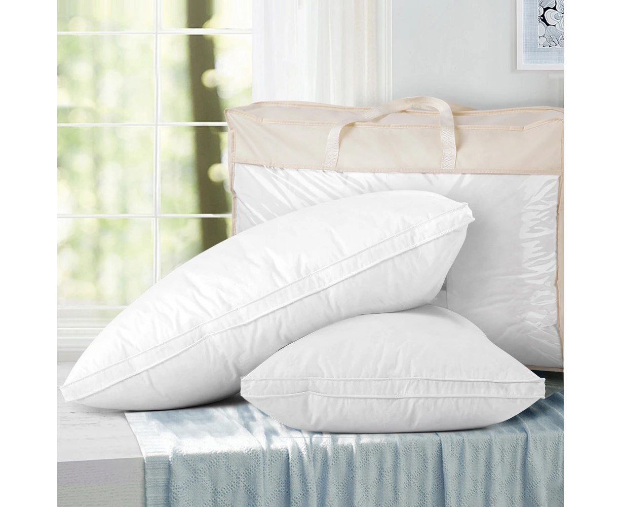 Giselle Bedding Duck Feather Down Pillow Luxury Twin Pack