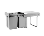 Cefito Pull Out Bin Kitchen Double Basket 2X20L Grey
