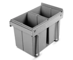 Cefito Pull Out Bin Kitchen Double Basket 2X20L Grey