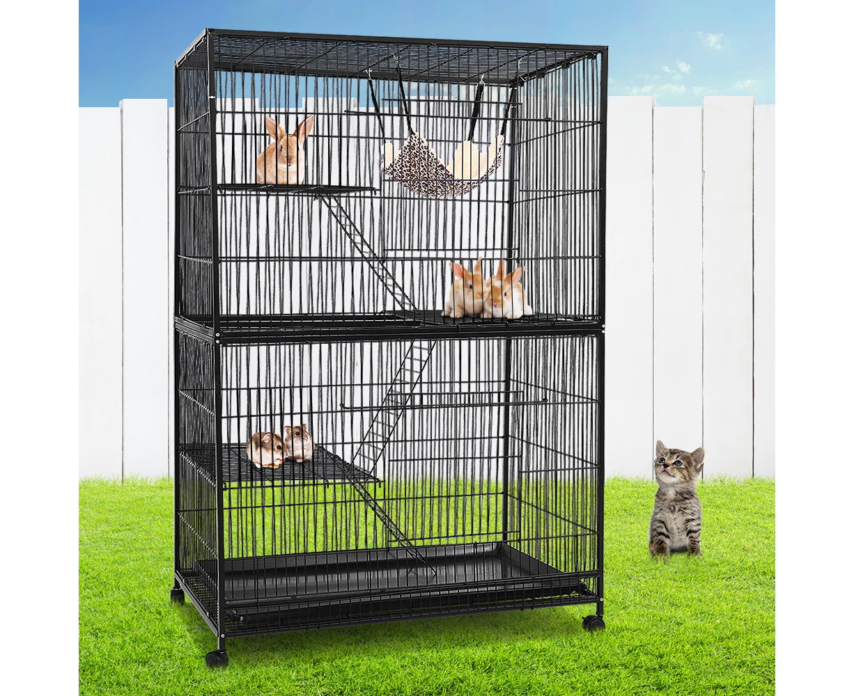 i.Pet Rabbit Cage 142cm Hutch 4 Level Bird Guinea Pig Ferret