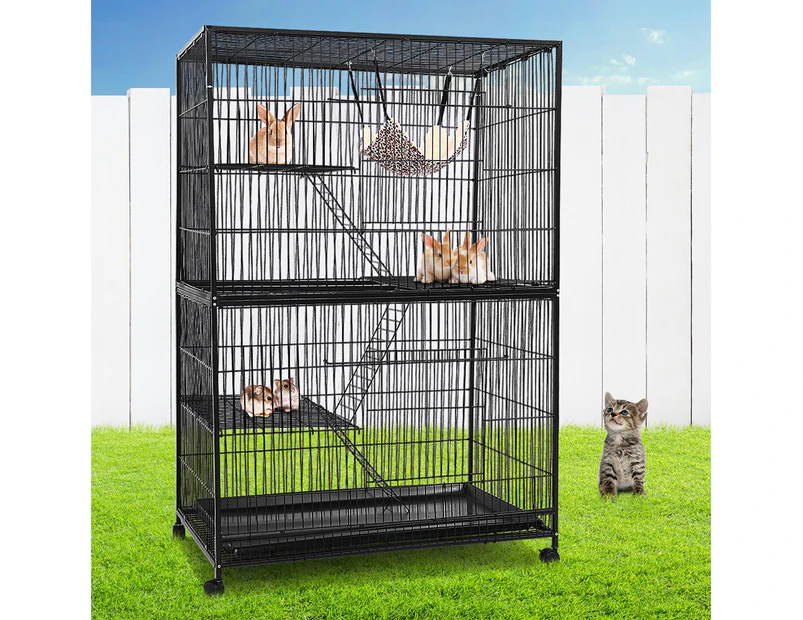 i.Pet Rabbit Cage 142cm Hutch 4 Level Bird Guinea Pig Ferret