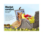Alfresco 4 Person Picnic Basket Set Baskets Insulated Blanket Bag