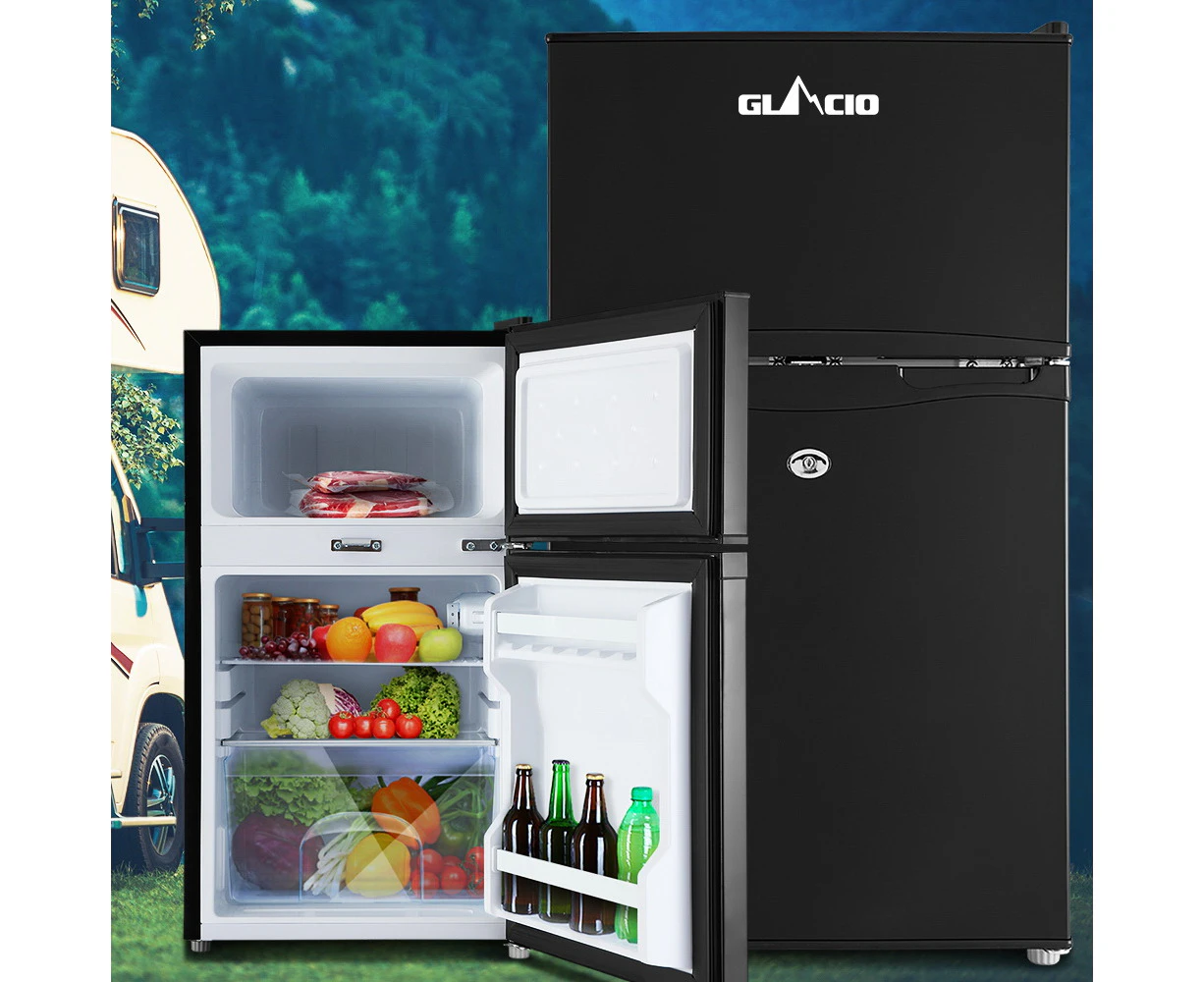 Glacio 90L Portable Fridge Freezer Bar Upright 12V/24V/240V Camping Caravan