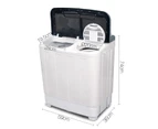 Devanti Portable Washing Machine Twin Tub 5KG White