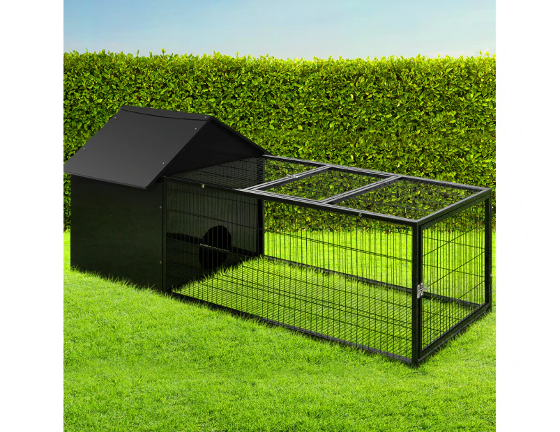 i.Pet Rabbit Cage Hutch 162x60cm Enclosure Metal