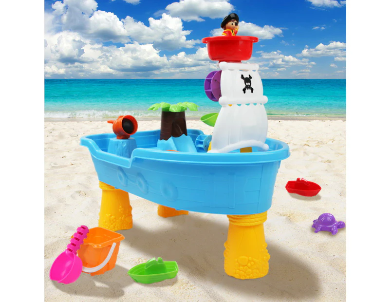 Keezi Kids Sandpit Pretend Play Set Sand Water Table Outdoor Beach Toy Children