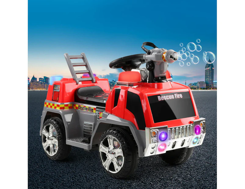 Rigo Kids Electric Ride On Car Fire Engine Fighting Truck Toy Cars 6V Red