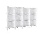 Artiss 8 Panel Room Divider Screen 326x170cm Shelf White