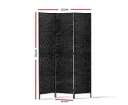 Artiss 3 Panel Room Divider Screen 123x170cm Woven Black