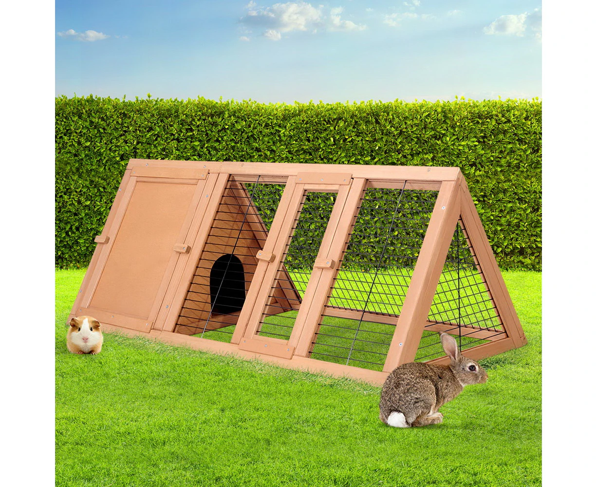 i.Pet Rabbit Hutch 119cm x 51cm x 44cm Chicken Coop Large Run Wooden Cage Outdoor