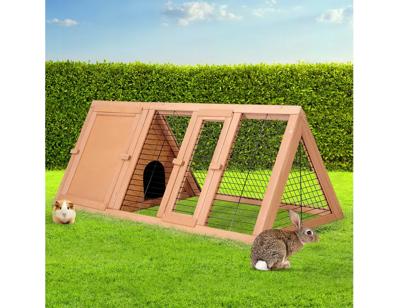 i.Pet Rabbit Hutch 119cm x 51cm x 44cm Chicken Coop Large Run Wooden Cage Outdoor