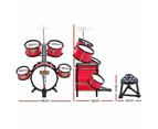 Keezi Kids Drum Kit Set Pretend Play Junior Drums Musical Toys Childrens 7pcs