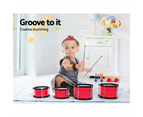 Keezi Kids Drum Kit Set Pretend Play Junior Drums Musical Toys Childrens 7pcs