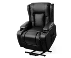 Artiss Recliner Chair Lift Assist Heated Massage Chair Leather Rukwa