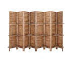 Artiss 8 Panel Room Divider Screen 326x170cm Shelf Oak