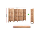 Artiss 8 Panel Room Divider Screen 326x170cm Shelf Oak