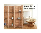 Artiss 8 Panel Room Divider Screen 326x170cm Shelf Oak