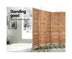 Artiss 8 Panel Room Divider Screen 326x170cm Shelf Oak