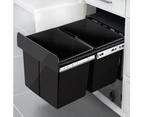 Cefito Pull Out Bin Kitchen Double Basket 2X15L Black