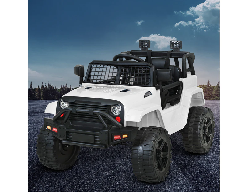Rigo Kids Electric Ride On Car Jeep Toy Cars Remote 12V White