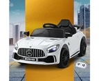 Kids Electric Ride On Car Mercedes-Benz AMG GTR Licensed Toy Cars Remote White