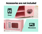 Keezi Kids Kitchen Play Set Wooden Pretend Toys Cooking Children Storage Pink