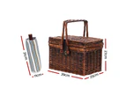 Alfresco 4 Person Picnic Basket Set Folding Insulated bag