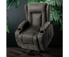 Artiss Recliner Chair Lift Assist Heated Massage Chair Velvet Rukwa