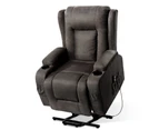 Artiss Recliner Chair Lift Assist Heated Massage Chair Velvet Rukwa