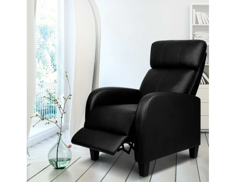 Artiss Recliner Chair Sofa Armchair PU Black