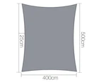 InstaHut Shade Sail 4x5m Rectangle 280GSM 98% Grey Shade Cloth