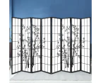 Artiss 8 Panel Room Divider Screen 348x179cm Bamboo Black White