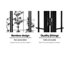 Artiss 8 Panel Room Divider Screen 348x179cm Bamboo Black White