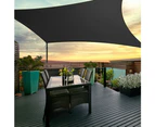 InstaHut Shade Sail 5x7m Rectangle 280GSM 98% Black Shade Cloth