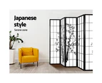 Artiss 8 Panel Room Divider Screen 348x179cm Bamboo Black White