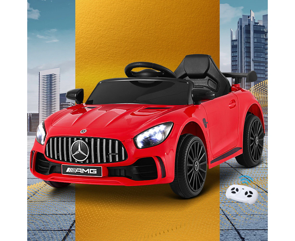 Kids Electric Ride On Car Mercedes-Benz AMG GTR Licensed Toy Cars Remote Red