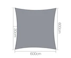 InstaHut Shade Sail 6x6m Rectangle 280GSM 98% Grey Shade Cloth